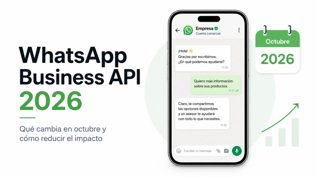 WhatsApp Business API cambia sus precios en octubre de 2026: qué cambia y cómo reducir el impacto